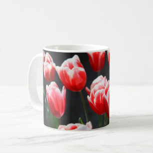Red and white tulips coffee mug