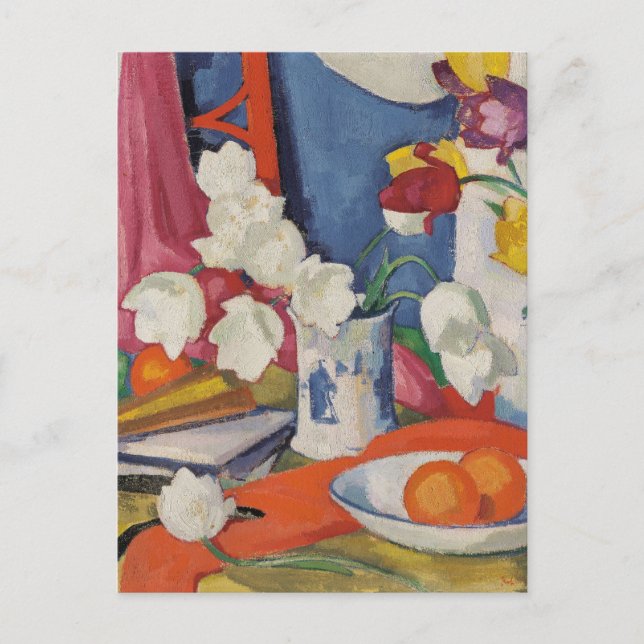 Red and White Tulips | Samuel John Peploe Postcard (Front)