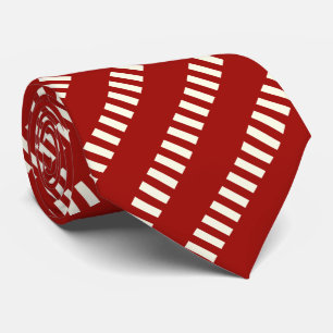 Red and White Unique Pattern Tie