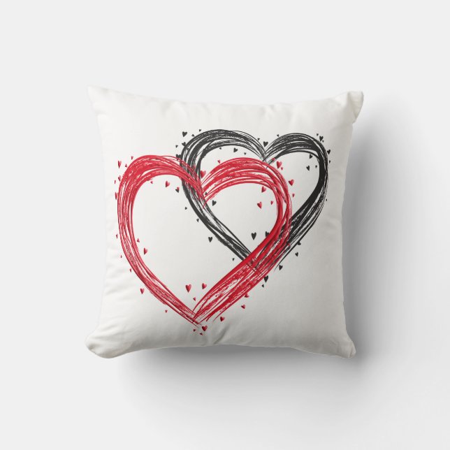 Red and White Valentine's Day Pillow (Front)