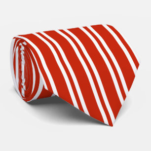 Red And White Vertical Striped Tie