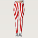 Red and White Vertical Stripes Leggings<br><div class="desc">Wild and Crazy Red and White Vertical Striped Leggings. Perfect for circus clowns, acrobats, Halloween costumes, Christmas elves and just for fun.</div>