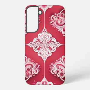 Red and White Victorian Design Samsung Galaxy Case
