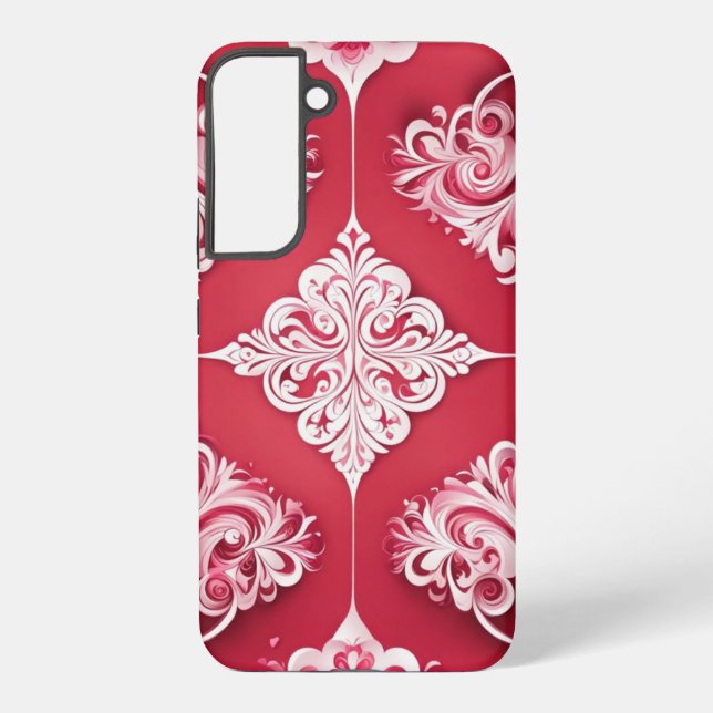 Red and White Victorian Design  Samsung Galaxy S22+ Case (Back)