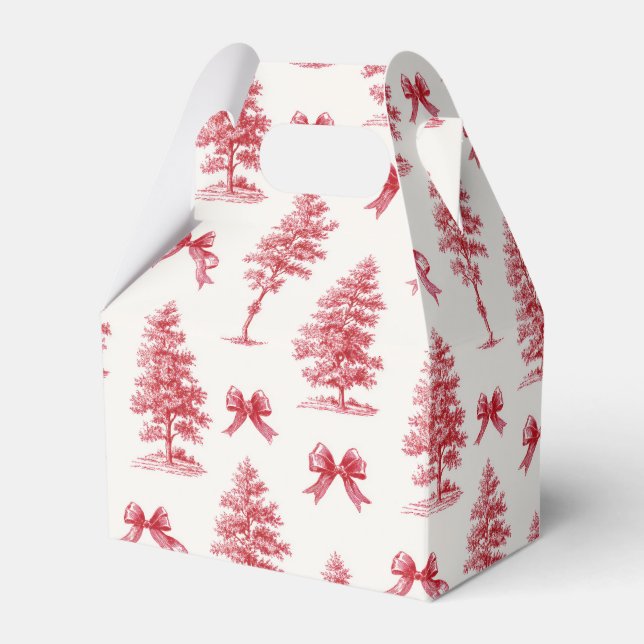 Red and White Vintage Christmas Gift  Favour Box (Front Side)