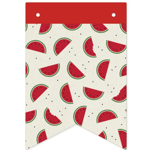 Red and White Watermelon Banner Bunting (First Flag)