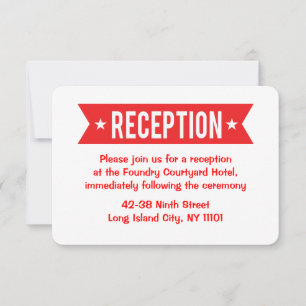 Red And White Wedding / Party Reception Banner Invitation