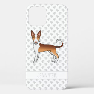 Red And White Wire Haired Ibizan Hound Dog & Name iPhone 12 Case