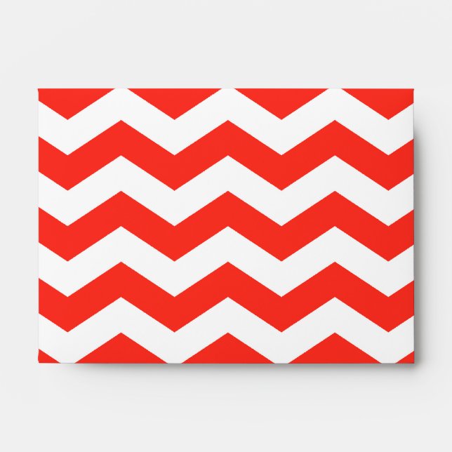 Red and White Zig Zag Envelope (Front)