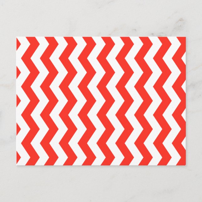 Red and White Zig Zag Postcard (Front)