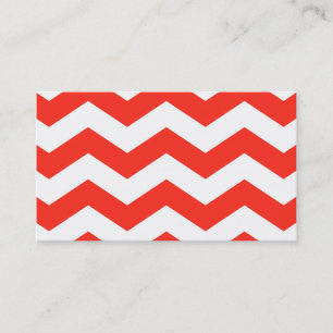 Red and White Zig Zags Business Card