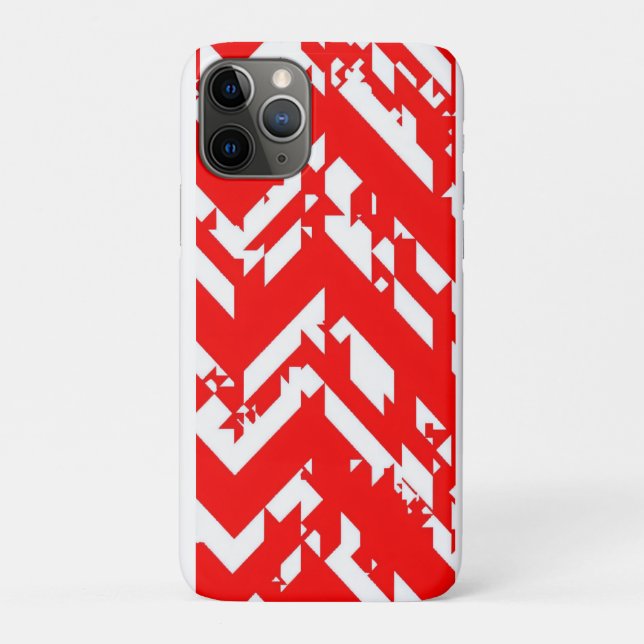 Red and white zigzag patterns Case-Mate iPhone case (Back)