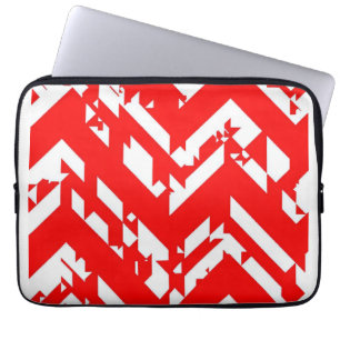 Red and white zigzag patterns laptop sleeve