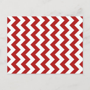Red and White Zigzag Postcard