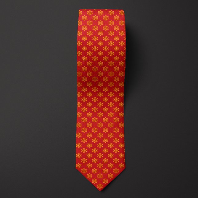 Red and Yellow Atom Pattern Tie (Creator Uploaded)