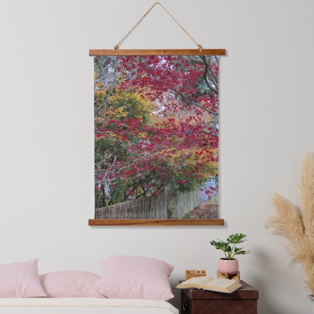 Red and Yellow Autumn Maple Leaves Hanging Tapestry (Bedroom)
