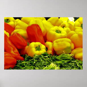 Red and Yellow Bell Peppers Poster