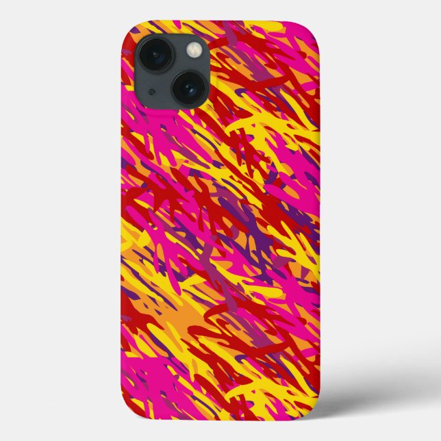 Red and Yellow Camouflage Case-Mate iPhone Case (Back)