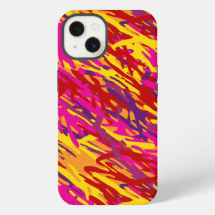 Red and Yellow Camouflage iPhone Case
