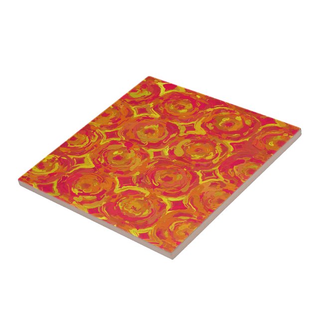 Red and Yellow Ceramic Tile (Side)