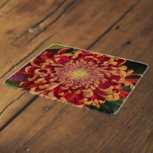 Red and Yellow Chrysanthemum Floral Cutting Board