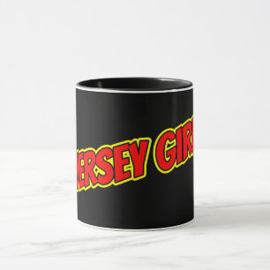 Red and Yellow Comic Jersey Girl  Mug