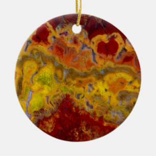 Red and yellow Crayloa Jasper Ceramic Tree Decoration