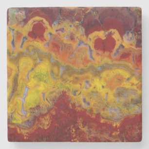 Red and yellow Crayloa Jasper Stone Coaster