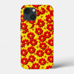 Red and yellow dahlia flowers iPhone 13 mini case