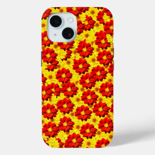 Red and yellow dahlia flowers iPhone 15 case