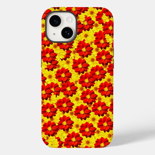 Red and yellow dahlia flowers  Case-Mate iPhone case (Back)