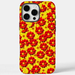 Red and yellow dahlia flowers iPhone 16 pro max case