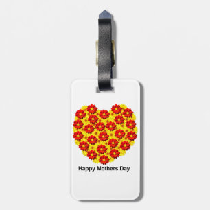 Red and yellow dahlia flowers Happy Mothers Day Luggage Tag