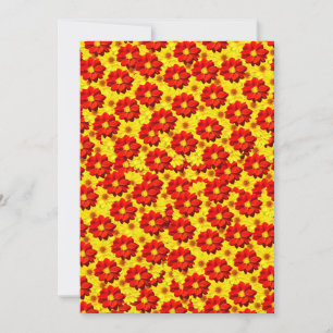Red and yellow dahlia flowers  holiday card