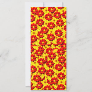 Red and yellow dahlia flowers  holiday card