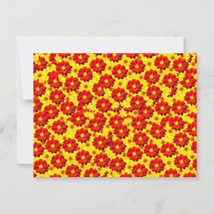 Red and yellow dahlia flowers postcard