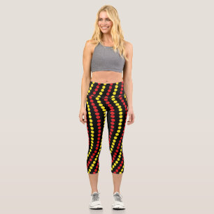 Red and Yellow Dots Cool Capri Leggings