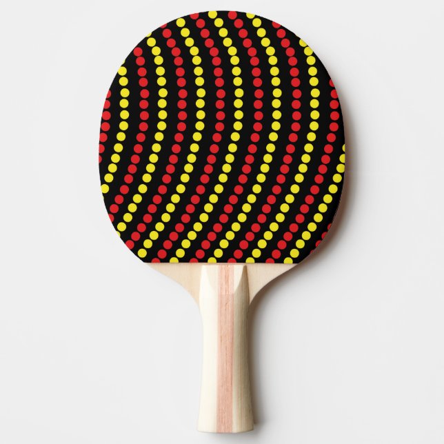 Red and Yellow Dots Cool Ping Pong Paddle (Front)