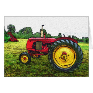 Red and Yellow Farm Tractor