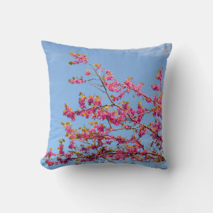 RED AND YELLOW FLOWER UNDER BLUE SKY CUSHION