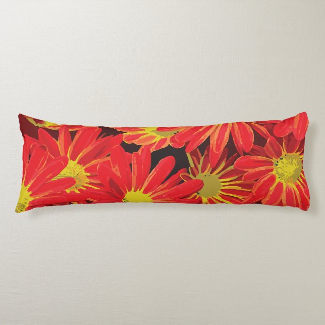 Red and Yellow Flowers 1 Body Cushion (Front)