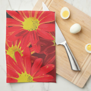 Red and Yellow Flowers 1 Tea Towel