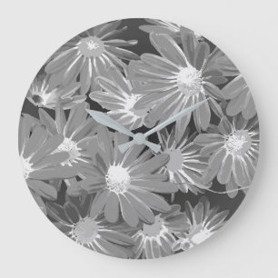 Red and Yellow Flowers 2 Large Clock