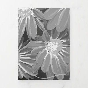 Red and Yellow Flowers 2 Tri-Fold Holiday Card