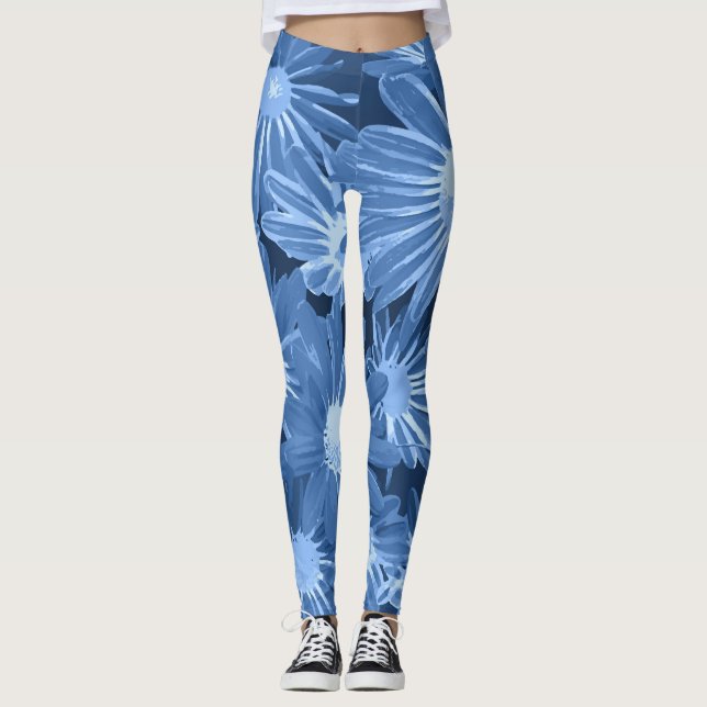 Red and Yellow Flowers 3 Leggings (Front)