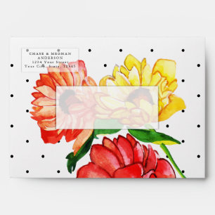 Red and Yellow Flowers Envelope