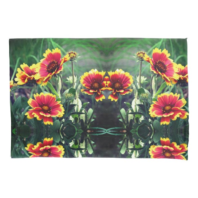 Red And Yellow Gaillardia Daisy Blanket Flower  Pillowcase (Front)