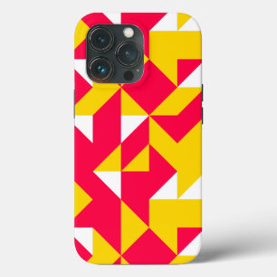 Red and Yellow Geometric Pattern Shapes iPhone 13 Pro Case