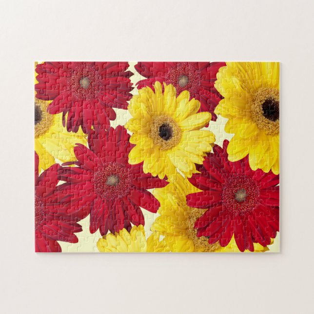 Red and Yellow Gerber Daisy Photograph Jigsaw Puzzle (Horizontal)