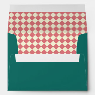 Red and Yellow Harlequin Pattern Diamond Checkers Envelope